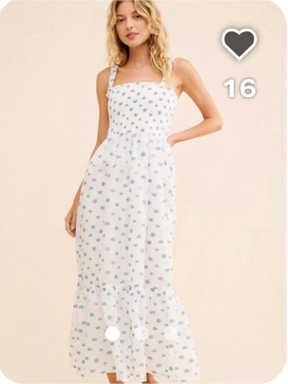 Hill House Home Anjuli Nap Dress Blue Floral XS